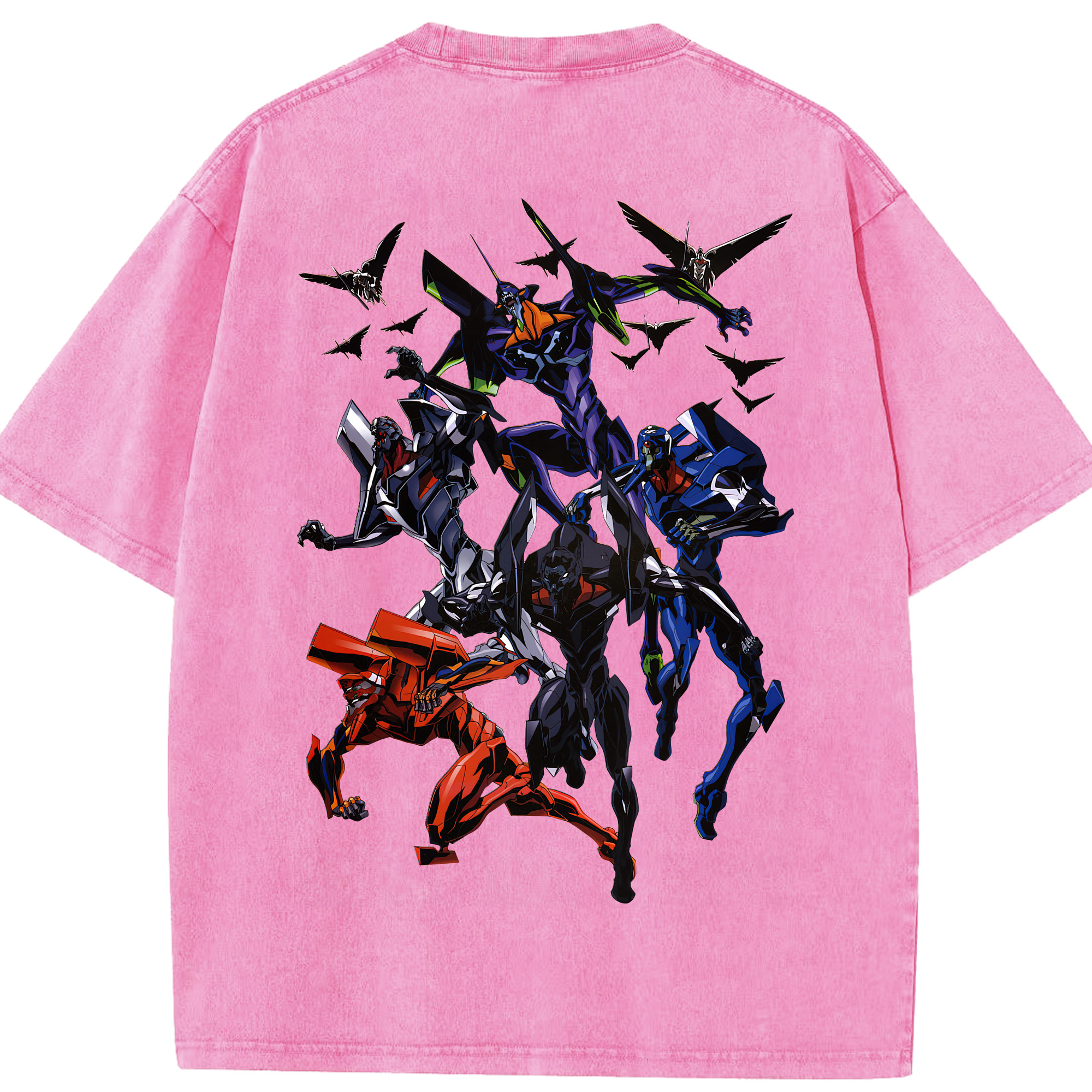 （画像用） EVA 新世紀エヴァンゲリオン 綿100% ヴィンテージ風 半袖Tシャツ（背面プリント）